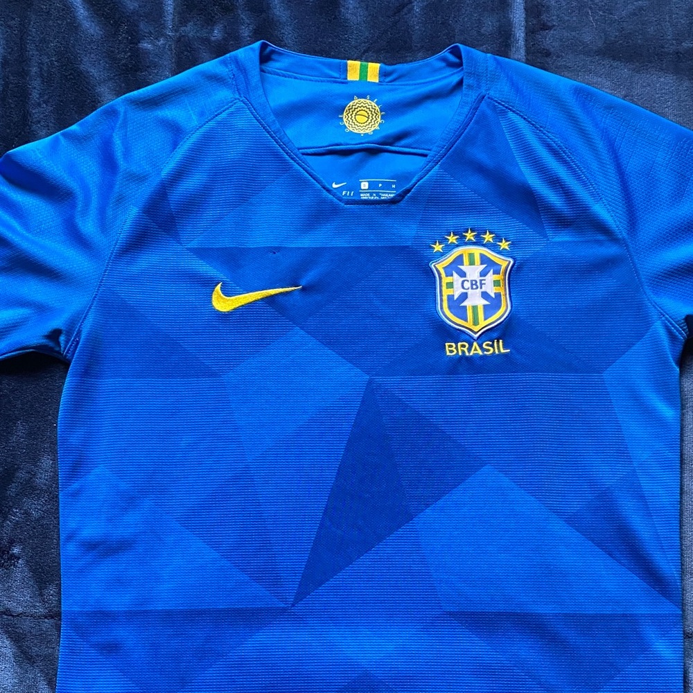 Nike Brazil Blue and Yellow Soccer Jersey